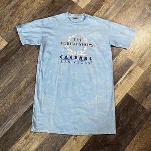 Vintage Caesars Palace Shirt OSFA Night Shirt 90's Las Vegas Casino Tee Blue